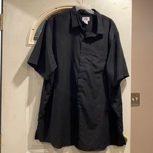 BLACK MENS PLUS BUTTON DOWN